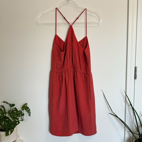 NWT Madewell Silk Red Racerback Mini Dress - Picture 7 of 10